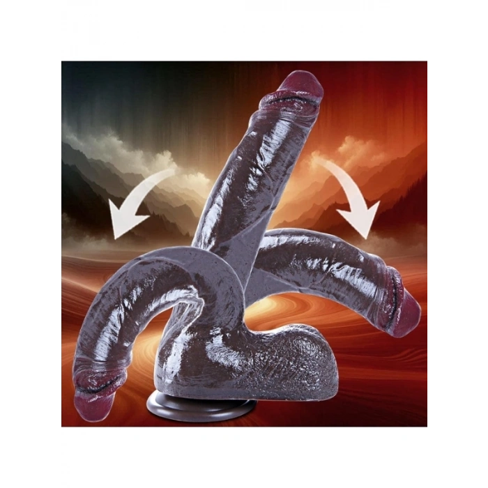 VipMarketim 26 cm Black Giant XXL Gerçekçi Silikon Dildo – Güçlü Vakum Tabanlı, Kalın ve Esnek Tasarım