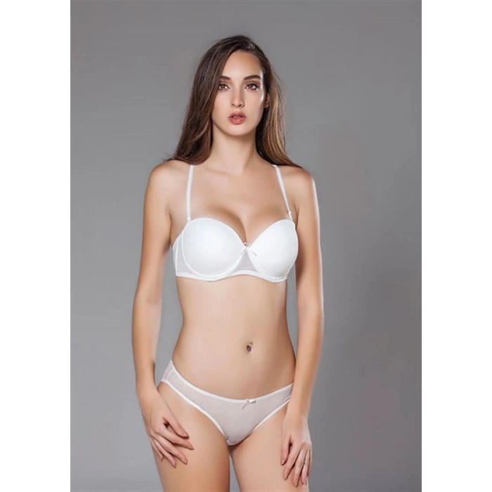 VipMarketim  277 Ekru Sütyen Takımı Extra Pedli