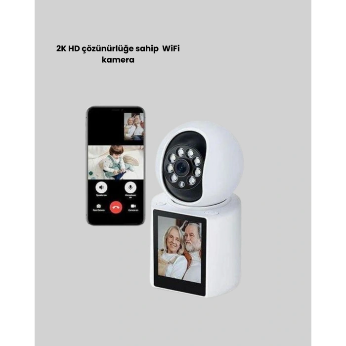 VipMarketim 2K HD Bebek ve Yaşlı Takip Kamerası Çift Yönlü Görüş Akıllı Uyarılı