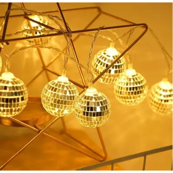 VipMarketim 2m 10 LED Pilli Disko Toplu Işık