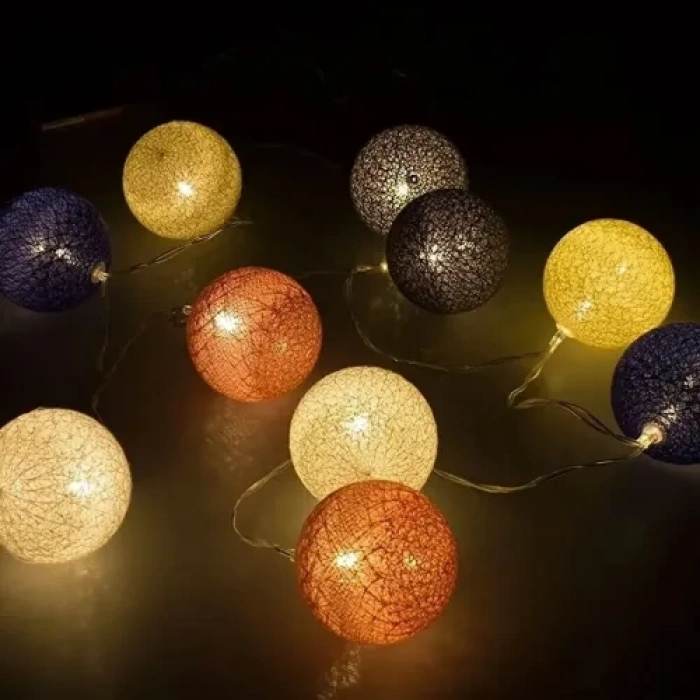 VipMarketim 2m 10 LED Renkli Top Lamba