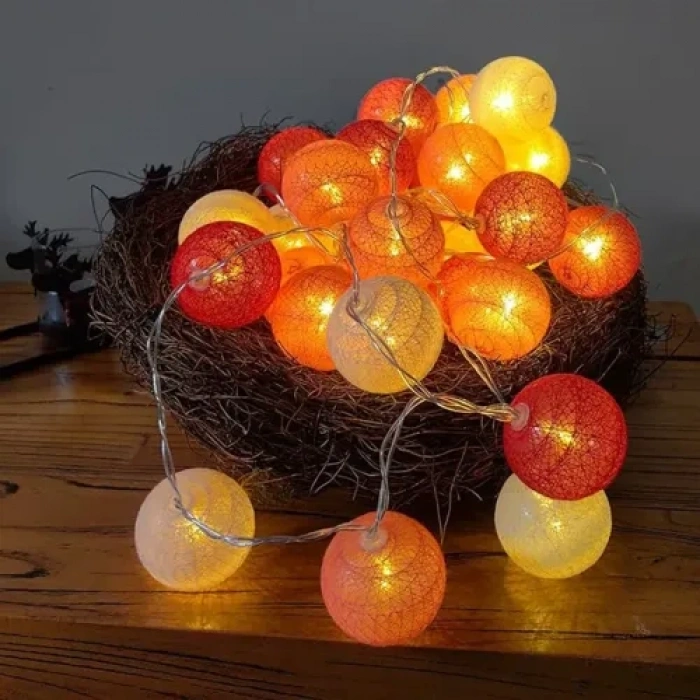 VipMarketim 2m 10 LED Renkli Top Lamba