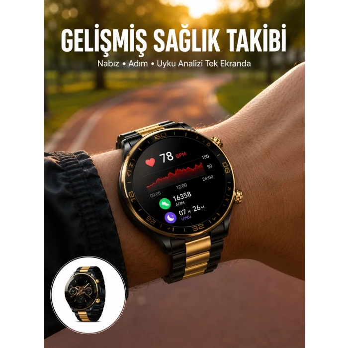 VipMarketim 3 Bileklikli Amoled Akıllı Saat Bluetooth Çağrı ve Sağlık Takipli Yeni Nesil