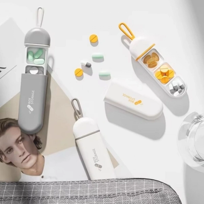 VipMarketim 3 Bölmeli Seyahat Tipi İlaç Saklama Kutusu