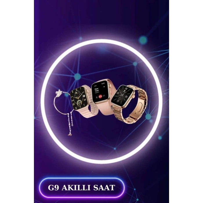 VipMarketim 3 Kordonlu Dokunmatik Ekran Akıllı Saat ve 2.Nesil Kablosuz Bluetooth Kulaklık ANC/ENC