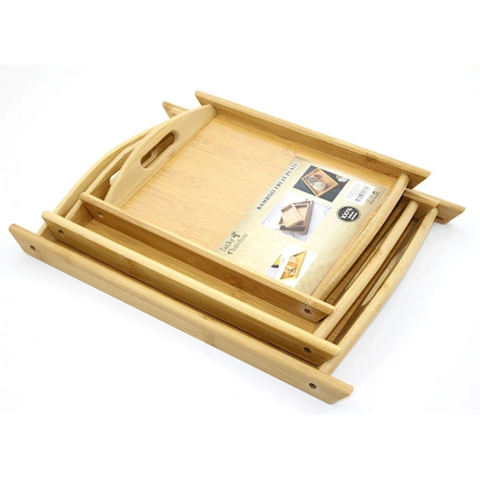 VipMarketim 3lü Bambu Tepsi Model 1