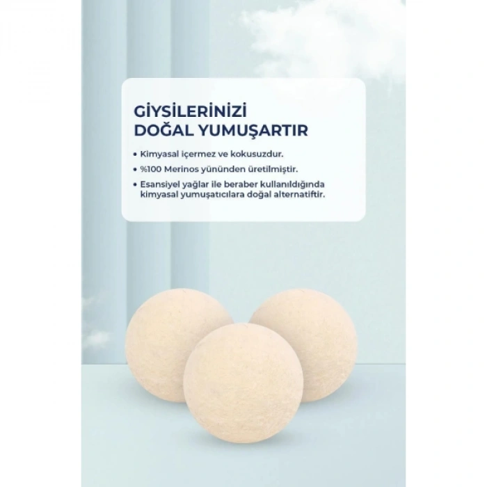 VipMarketim 3lü Yün Kurutma Topu Seti