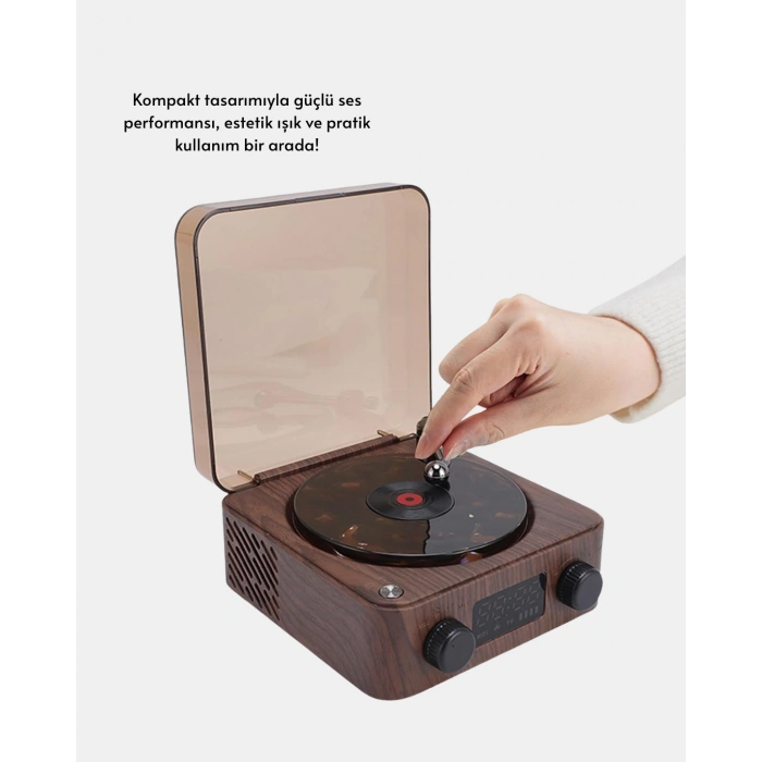 VipMarketim 3-ü-1 Arada Bluetooth Hoparlör – Işıklı Saat ve Gece Lambası