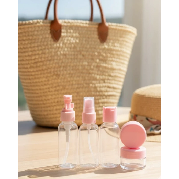 VipMarketim 30 ml 5’li Seyahat Banyo Şişe Seti Çantalı