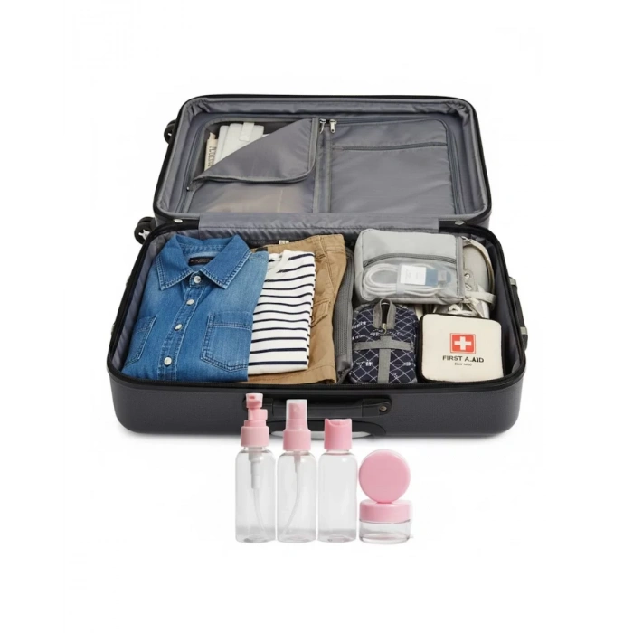 VipMarketim 30 ml 5’li Seyahat Banyo Şişe Seti Çantalı