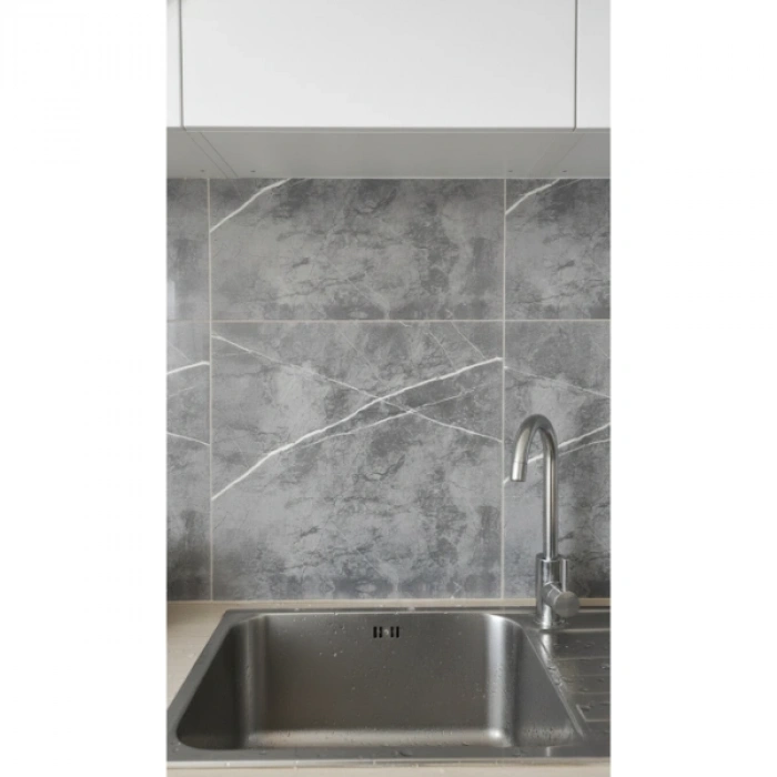 VipMarketim 30x30 Antrasit Mermer Desenli Duvar Sticker