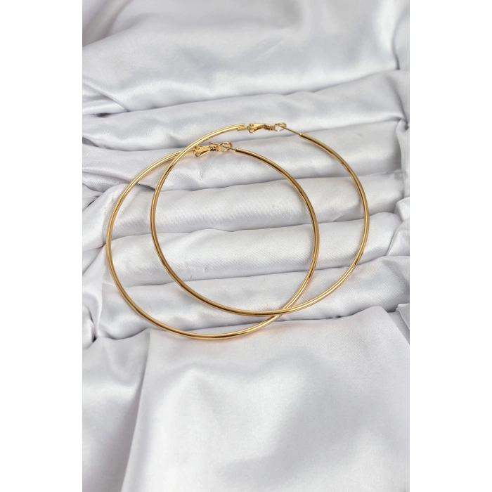 VipMarketim 316L Çelik Gold Renk 75 mm Halka Küpe 5886