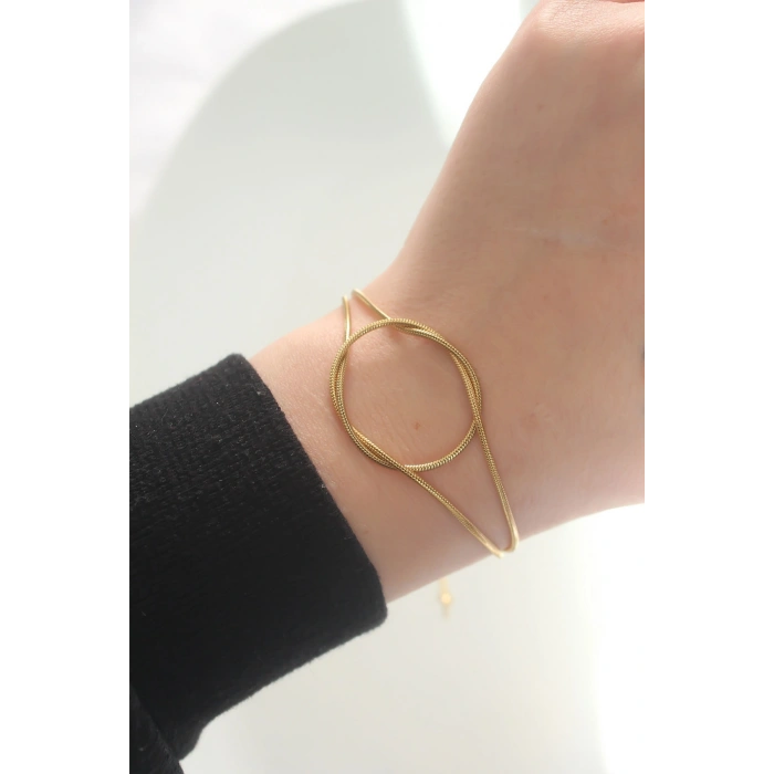 VipMarketim 316L Çelik Gold Renk Düğüm Model Bileklik 5886