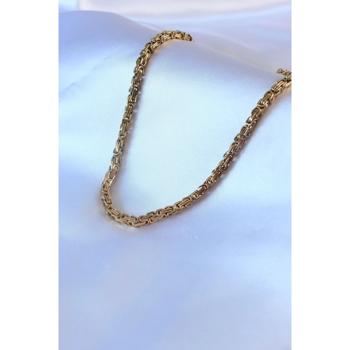 VipMarketim 316L Çelik Gold Renk Kral Zincir Model Erkek Kolye 5886