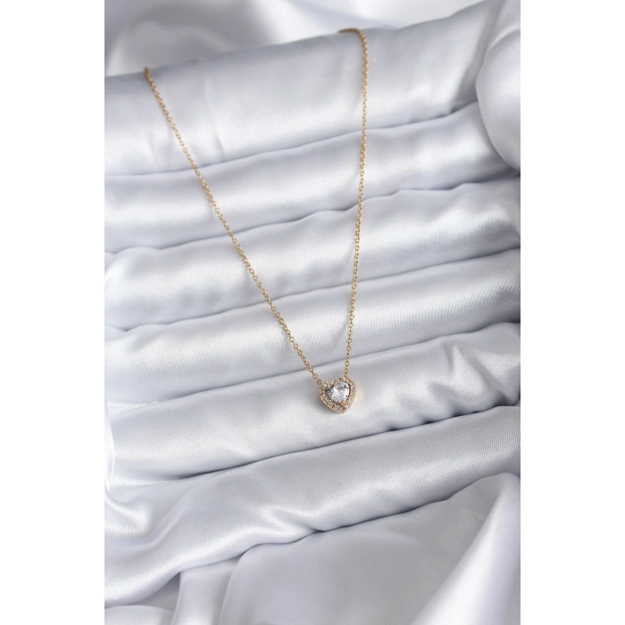 VipMarketim 316L Çelik Zincir Gold Renk Charm Kadın Kolye 5886