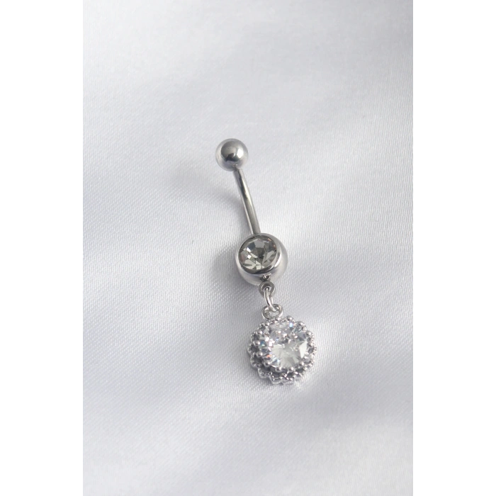 VipMarketim 316L Cerrahi Çelik Zirkon Taşlı Sallantı Model Kadın Piercing 5886