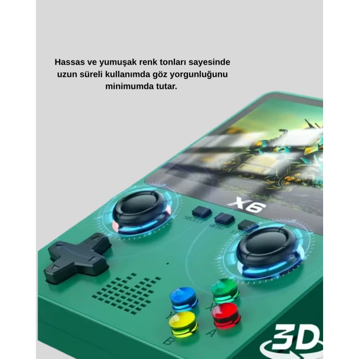 VipMarketim 3.5 İnç IPS Ekranlı Taşınabilir Oyun Konsolu Ergonomik Çift Tetikli