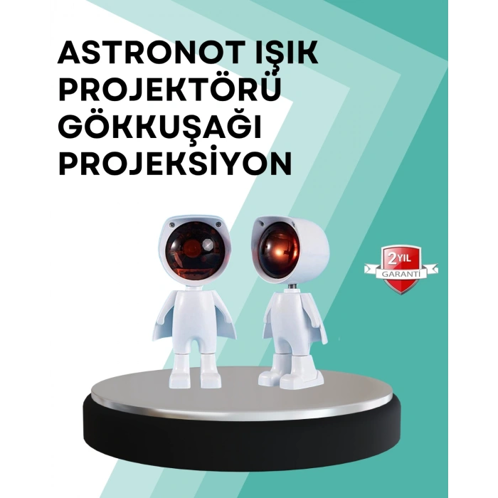 VipMarketim 360° Ayarlanabilir Başlıklı Astronot Gece Lambası