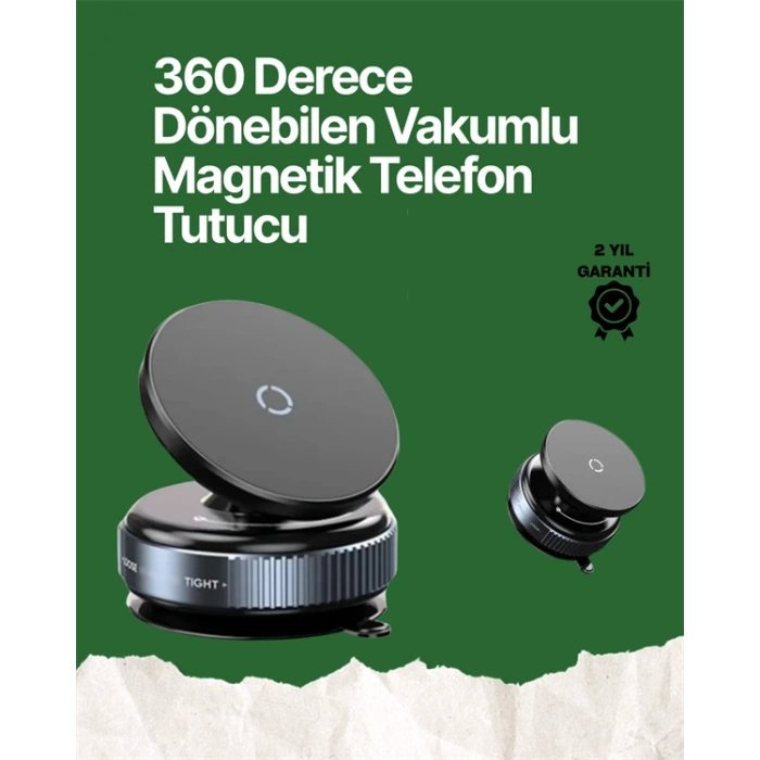 VipMarketim 360° Ayarlanabilir Manyetik Araç Telefon Tutucu – Kompakt ve Pratik Tasarım