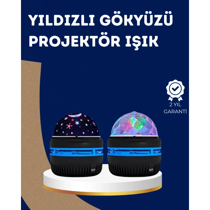 VipMarketim 360° Dönen Galaxy Projektörlü Gece Lambası – Star Master Yıldızlı Gökyüzü Efekti