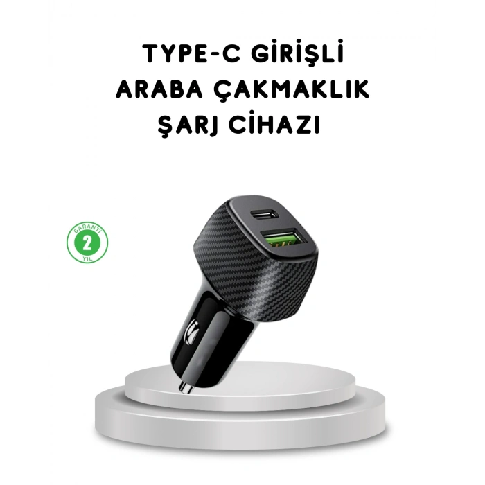 VipMarketim 38W Araç Şarj Cihazı Type-C PD USB Hızlı Şarj Çift Port