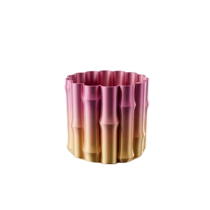 VipMarketim 3D Dekoratif Mor Sarı Vazo Modern Tasarım Estetik Ev Aksesuarı