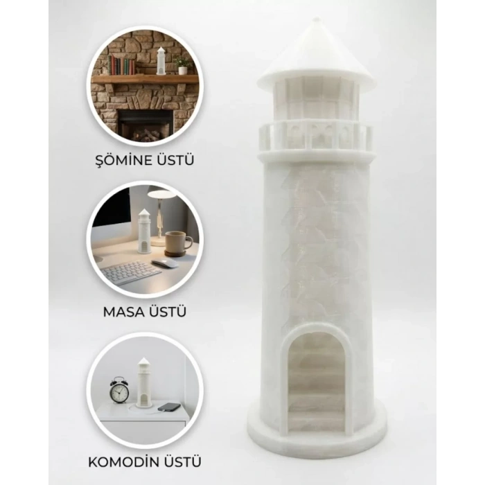 VipMarketim 3D Deniz Feneri Mumluk Dekoratif Masa Üstü Aksesuar