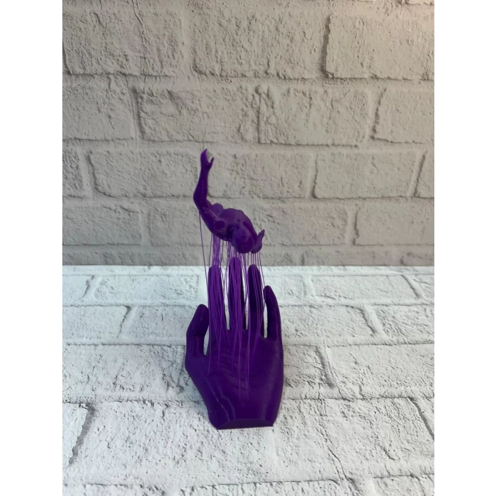 VipMarketim 3D El Formlu İnsan Figürü Mor Özgün Sanat Biblosu 12x18 cm