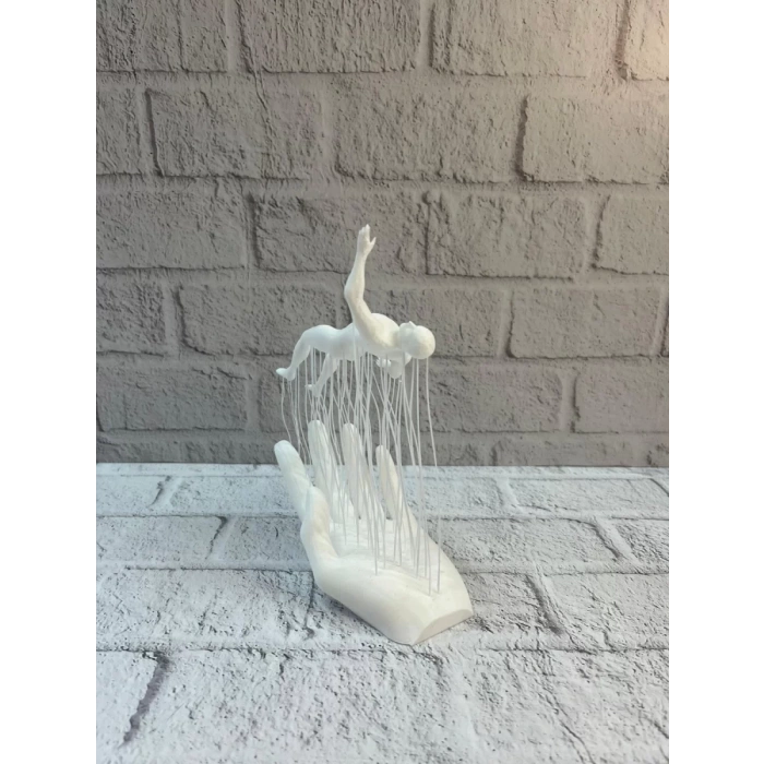 VipMarketim 3D El İnsan Figürü Beyaz Modern Sanatsal Dekoratif Biblo