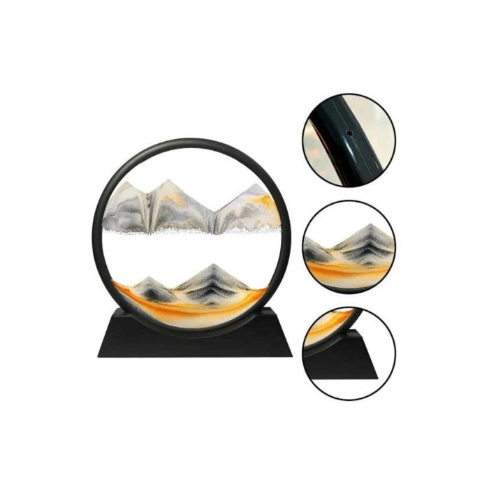 VipMarketim 3D LED Işıklı Kum Saati Gece Lambası Hareketli Sulu Kum Saati Orta Boy