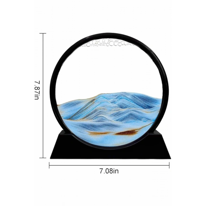 VipMarketim 3D LED Işıklı Kum Saati Gece Lambası Hareketli Sulu Kum Saati Orta Boy