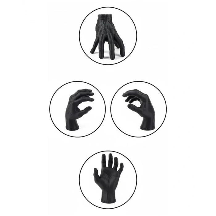 VipMarketim 3D Modern Siyah El Biblo 17x16 cm Ev ve Ofis Dekorasyonu