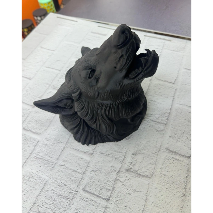 VipMarketim 3D Siyah Ayı Başı Duvar Süsü Özel Tasarım Dekoratif Heykel 25x19 cm