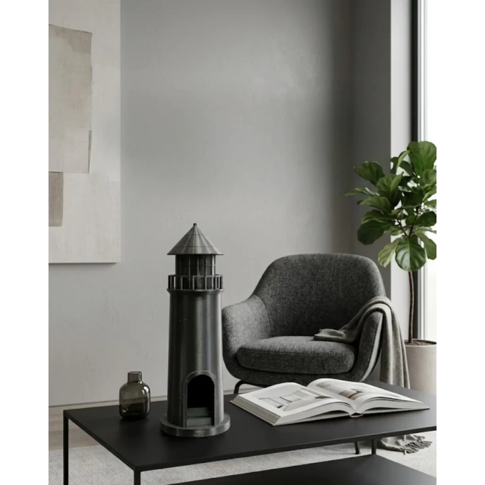 VipMarketim 3D Siyah Deniz Feneri Dekoratif Obje Modern Ev ve Ofis Aksesuarı