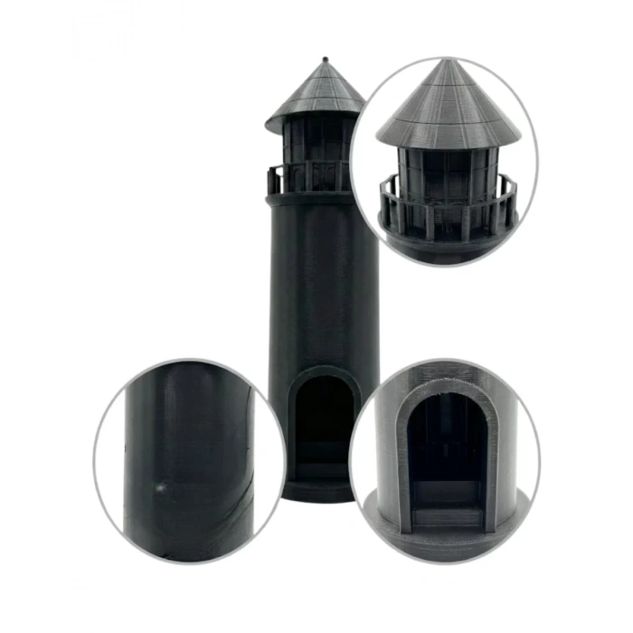 VipMarketim 3D Siyah Deniz Feneri Dekoratif Obje Modern Ev ve Ofis Aksesuarı