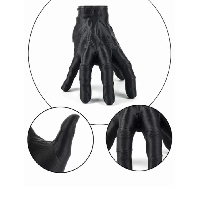 VipMarketim 3D Siyah El Heykeli 17x16 cm Raf ve Masa Üstü Dekor