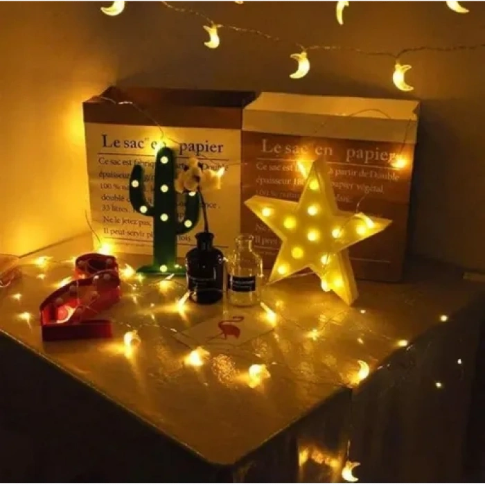 VipMarketim 3m 20 LED Ay Figürlü Gün Işığı Lamba