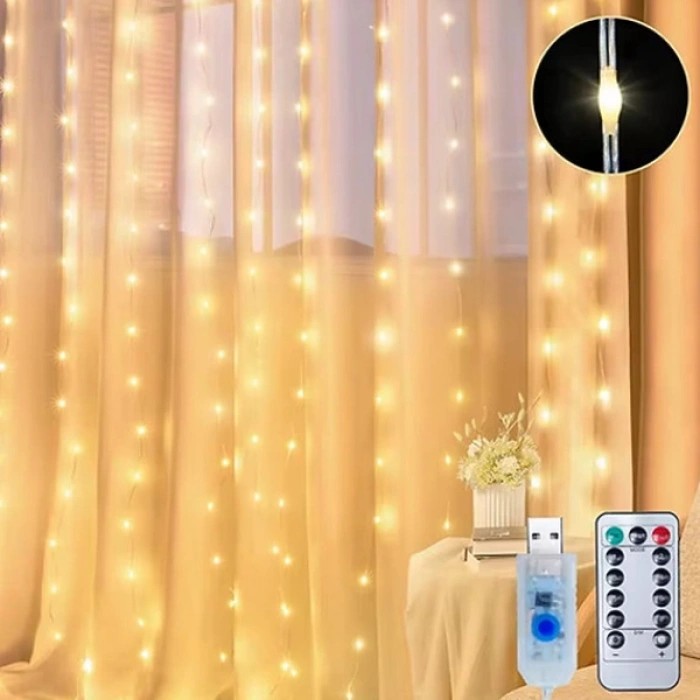 VipMarketim 3x3 Kumandalı Perde LED