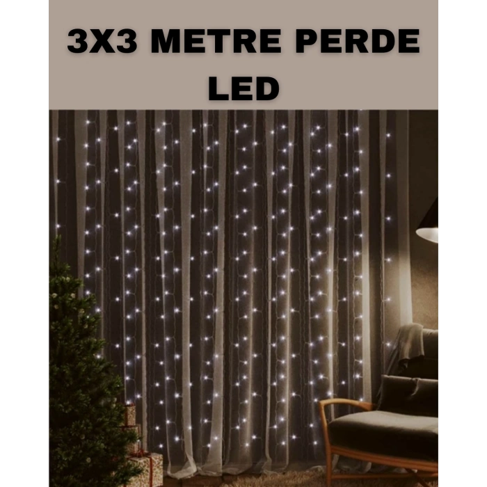 VipMarketim 3x3 LED Şelale Perde Işık Kutlama ve Dekor Aydınlatması