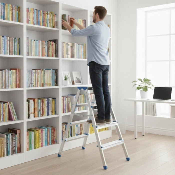 VipMarketim 4+4 Çift Basamaklı Alüminyum Metal Merdiven