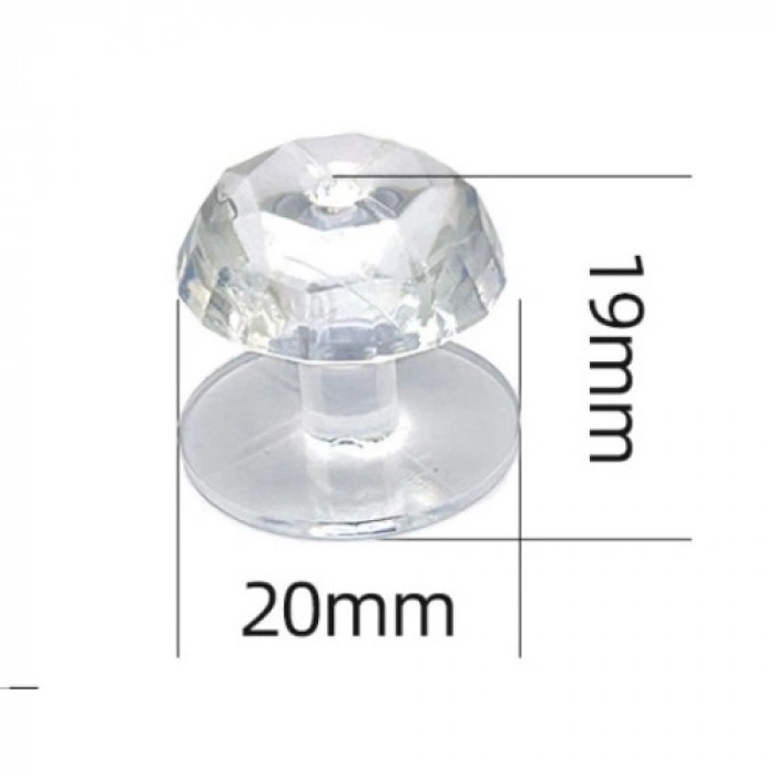 VipMarketim 4 Adet Kristal Tasarımlı Çok Amaçlı Yapışkanlı Tutacak Buton