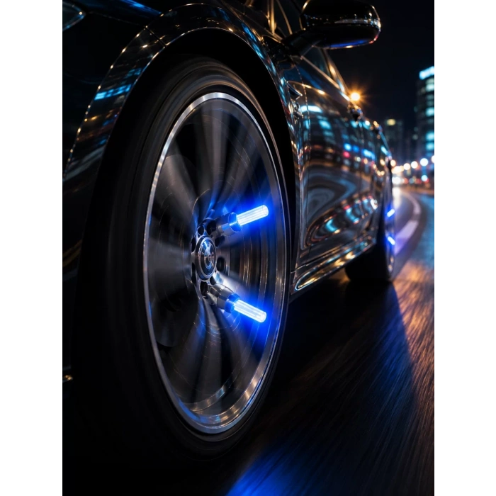 VipMarketim 4 Adet LED Lastik Sibop Işığı Otomobil İçin Hareket Sensörlü