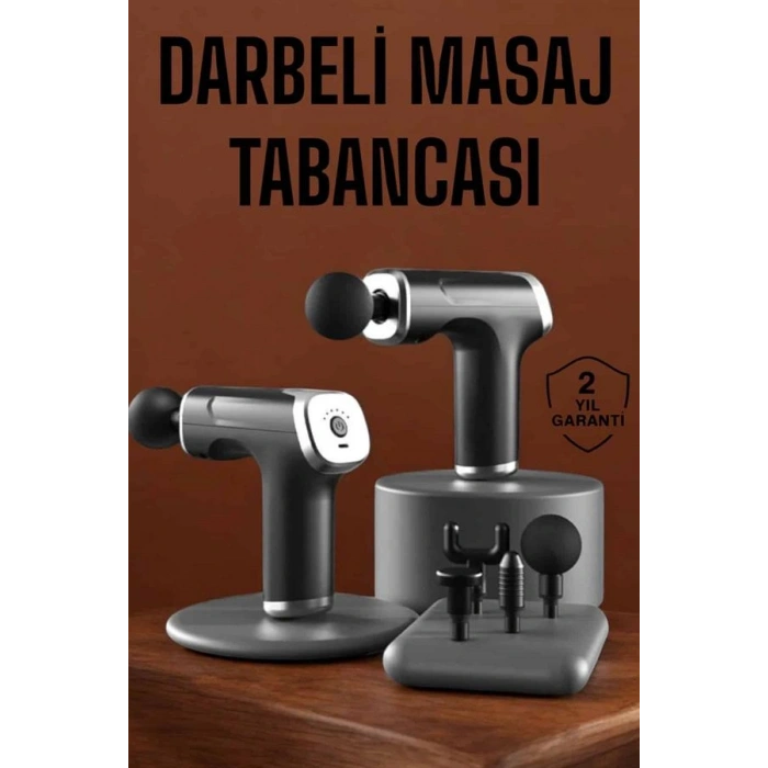 VipMarketim 4 Başlıklı Darbeli Şarjlı Masaj Aleti Tabancası Kablosuz