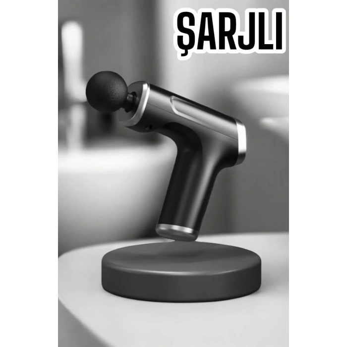 VipMarketim 4 Başlıklı Darbeli Şarjlı Masaj Aleti Tabancası Kablosuz