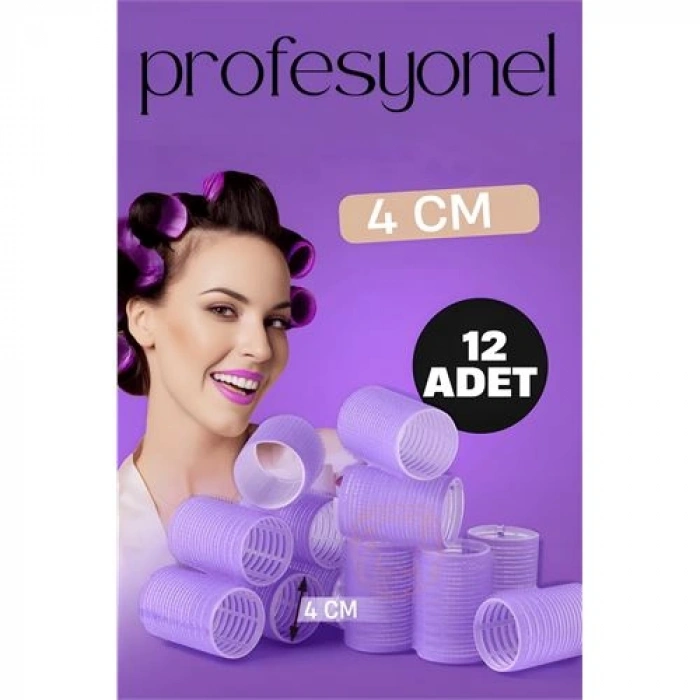 VipMarketim 4 Cm Bigudi Saç Bigudisi Profesyonel 12 ADET