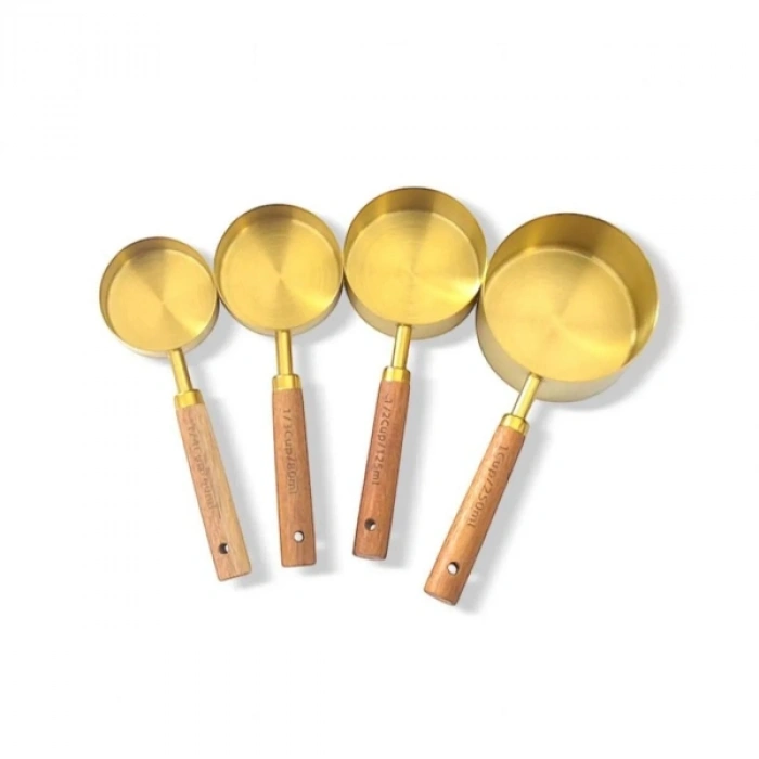 VipMarketim 4lü Ahşap Saplı Ölçü Kaşığı