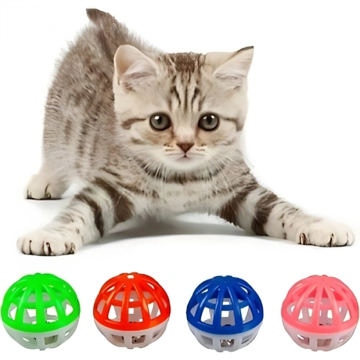 VipMarketim 4lü Çıngıraklı Top Kedi Oyuncağı
