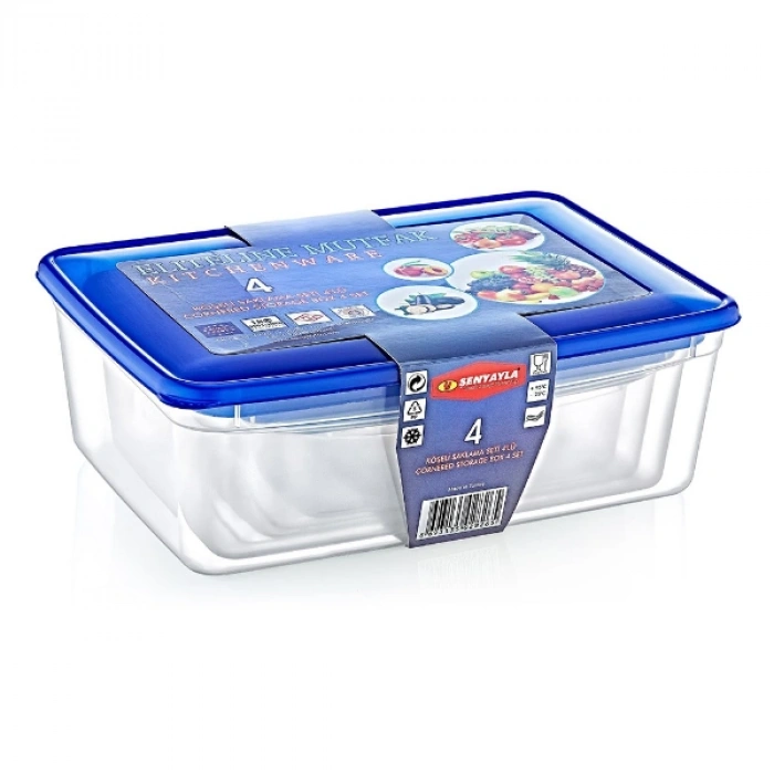 VipMarketim 4lü Köşeli Saklama Kabı Seti