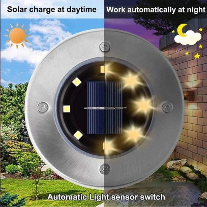 VipMarketim 4lü Solar Panelli Kazıklı Bahçe Aydınlatması