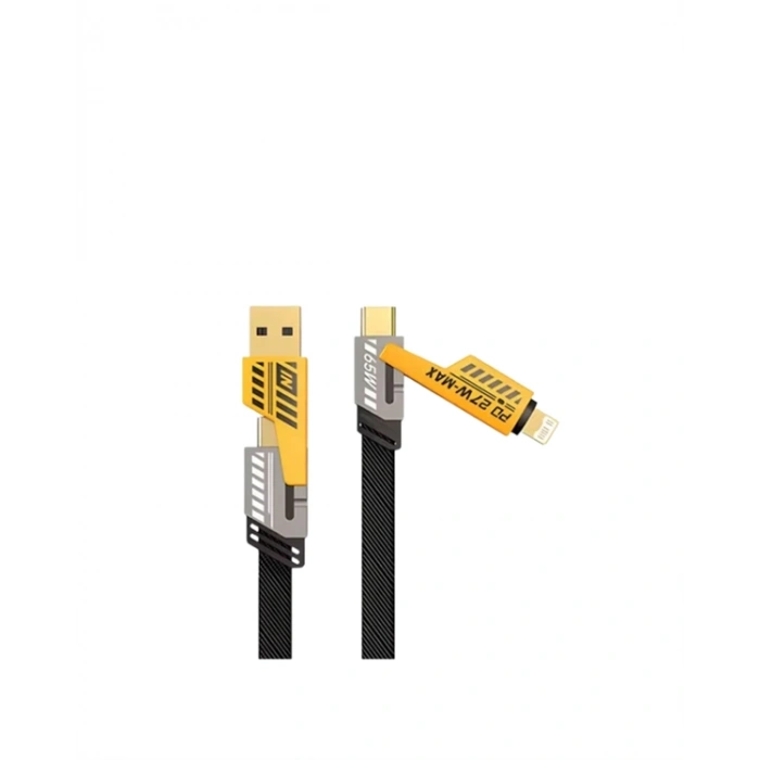 VipMarketim 4ü 1 Arada USB Hızlı Şarj ve Veri Kablosu – 65W Güç Çoklu Bağlantı 1.2m